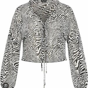 City Chic Black and White Zebra Print Top